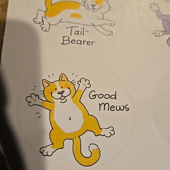 Frazzled Felines 1 Sheet of Cat Stickers Current  1988 Made in USA 5 Total vtg - Picture 4 of 16